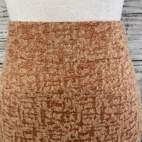 J Crew Collection Skirt size 2 Salmon Sparkle Straight Pencil Wool Mochair Knee - Picture 4 of 9